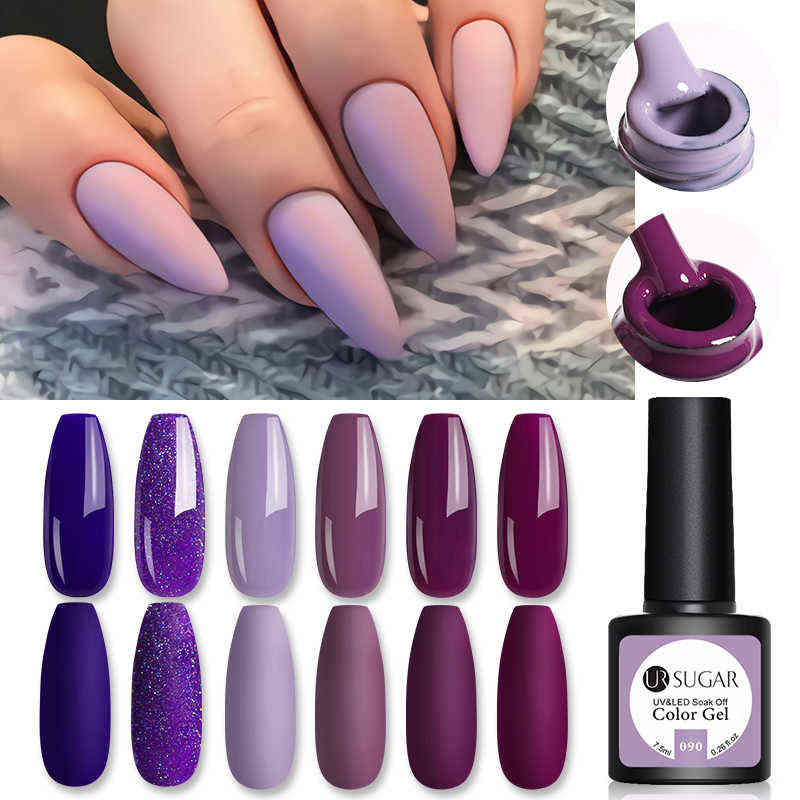 NXY Nail Gel 7 5ml Polish Nude Light Purple Professional Color Soak Off Uv Led Varnish Newest Fashion Paint 0328