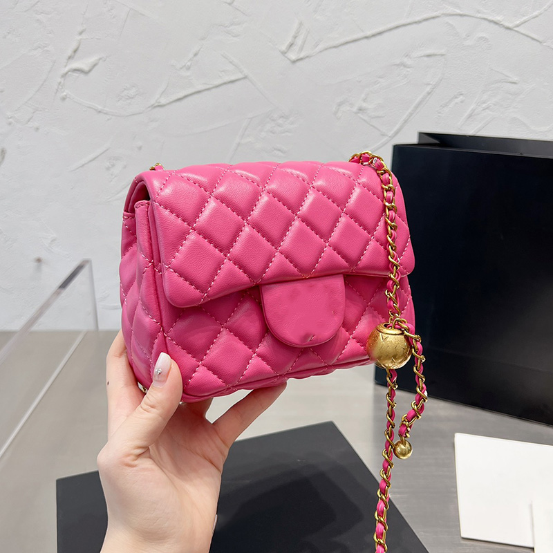 Luxury Designer Classic Mini Flap Gold Crush Ball Quilted Bags Lambskin Crossbody Purse Adjustable Shoulder Strap Large Capacity Fashion Trend Handbags 17CM 70 78