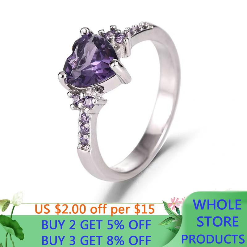 Wedding Rings Free Sent Certificate Fashion Women Jewelry Cute Heart Design Purple Crystl Amethyst Tibetan Silver S925 RingWedding
Wedding Rings Free Sent Certificate Fashion Women Jewelry Cute Heart Design Purple Crystl Amethyst Tibetan Silver S925 RingWedding