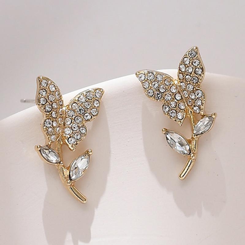 Clip-on & Screw Back Fashion Shiny Rhinestone Butterfly Flower Stud Earrings For Girls Elegant Cute Lady Earmuffs Bridal Wedding JewelryClip
Clip-on & Screw Back Fashion Shiny Rhinestone Butterfly Flower Stud Earrings For Girls Elegant Cute Lady Earmuffs Bridal Wedding JewelryClip