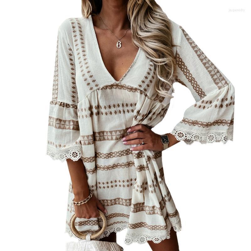 Plus Size Dresses Women Boho Short Dress V-Neck Flare Sleeve Lace Splicing Print Bohemian Casual Beach Holiday Mini Jasp22, Black
Plus Size Dresses Women Boho Short Dress V-Neck Flare Sleeve Lace Splicing Print Bohemian Casual Beach Holiday Mini Jasp22, Black