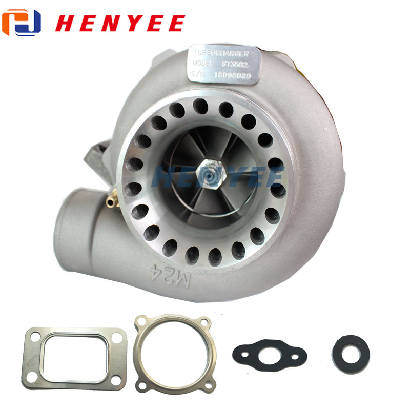 Turbo GT35 GT3582R T3 A/R.70 Anti-Surge A/R.063 400-600HP 4bolts water and oil turbo turbocharger
Turbo GT35 GT3582R T3 A/R.70 Anti-Surge A/R.063 400-600HP 4bolts water and oil turbo turbocharger