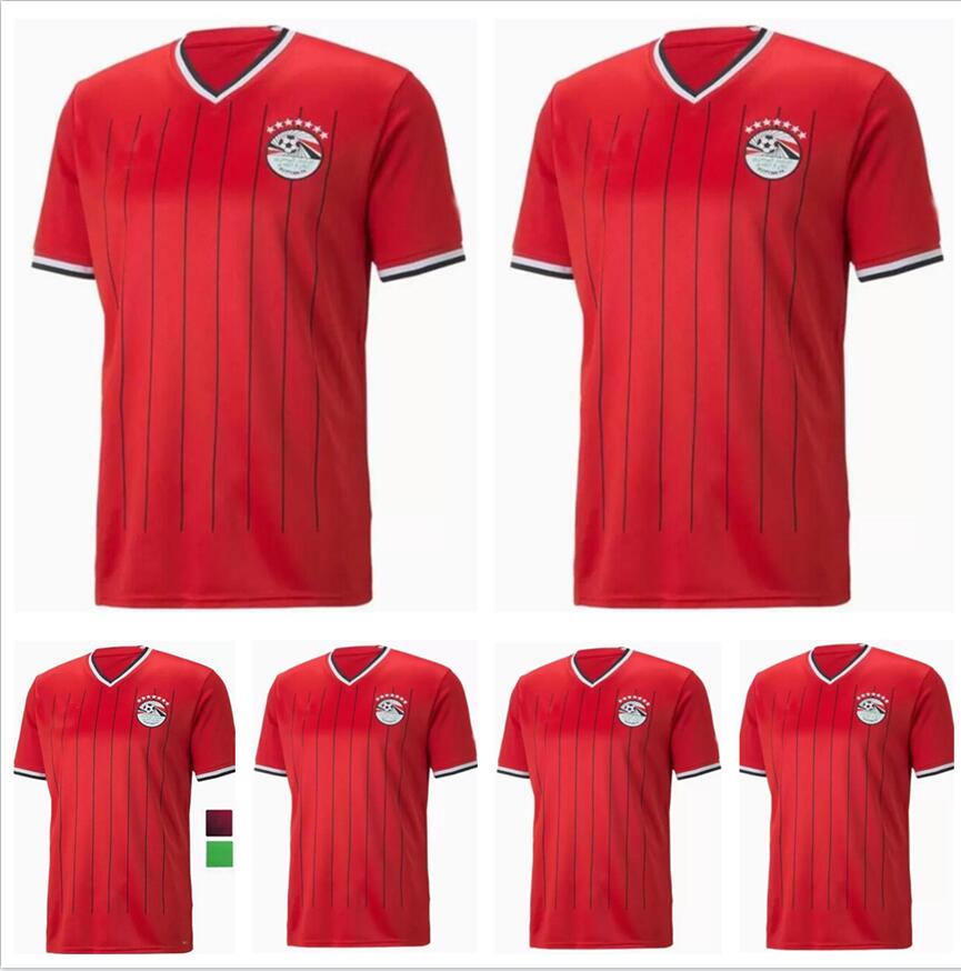 

2022 2023 Egypt KAHRABA Mens Soccer Jerseys 22 23 National Team Home Red Away White M.SALAH RAMADAN KAHRABA ELNENY Trezeguet Football Shirt Uniforms, 21/22