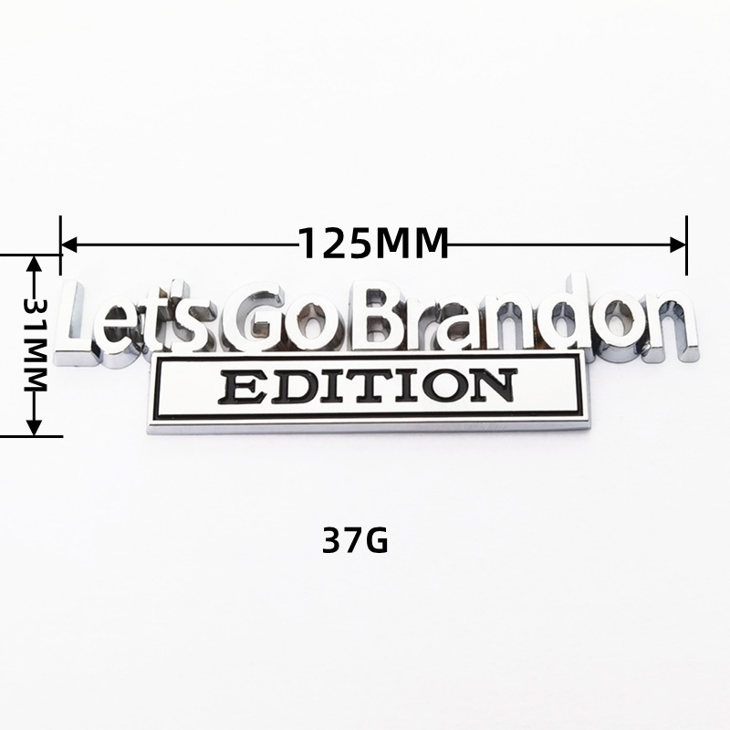 3D Metal Alphabet Car Sticker Plating letters Badge "lets go brandon "Logo Emblem Automobiles Exterior Decor