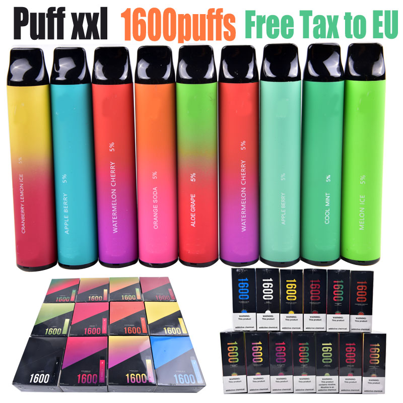 Puff xxl 1600 Puffs Disposable Vape Pod E Cigarette Vapor Device 1000 mAh Battery Kit Prefilled Cartidge eCigs
Puff xxl 1600 Puffs Disposable Vape Pod E Cigarette Vapor Device 1000 mAh Battery Kit Prefilled Cartidge eCigs