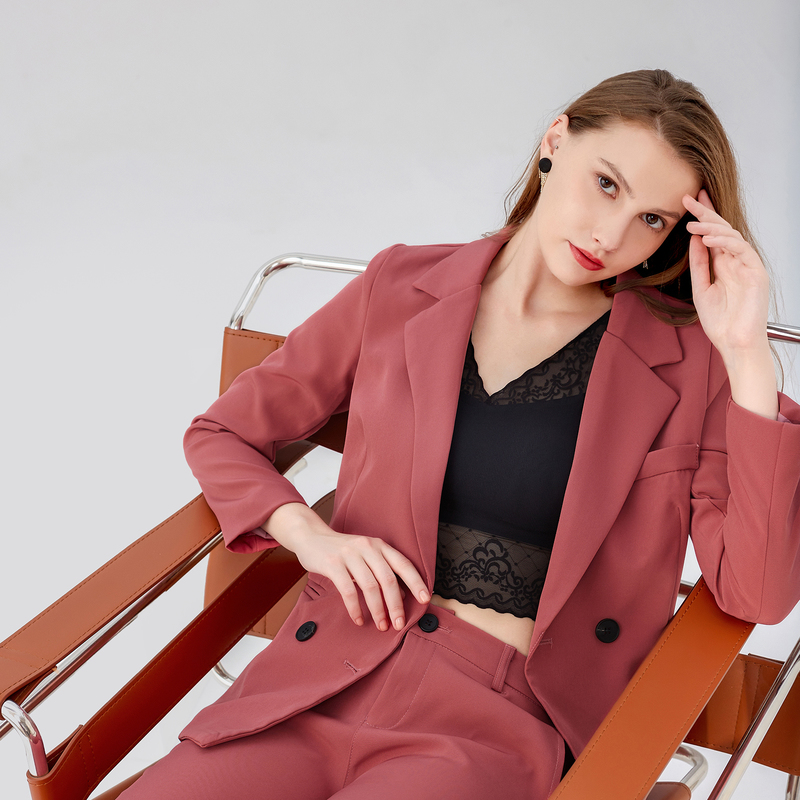 Women's Set Autumn Winter Long Sleeve Blazer Pants Women Sets two Breasted Jacket Formal Suit 2 Pieces Office Lady 220315