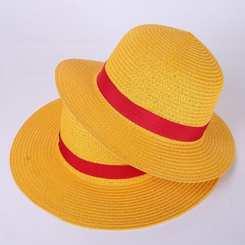 35cm Luffy Straw Hat Japan Anime Performance Animation Cosplay Sun Protection Cap Sunhat Hawaii Hats For Women Adult 220708