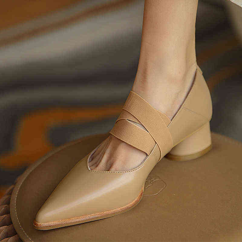 Women Dress Shoes Nieuwe Lederen Elastische Band Vrouwen Schoenen Mode Lente/herfst Puntschoen Ondiepe Pompen Dikke Hak Vrouw Maat -40 220607, Apricot
Women Dress Shoes Nieuwe Lederen Elastische Band Vrouwen Schoenen Mode Lente/herfst Puntschoen Ondiepe Pompen Dikke Hak Vrouw Maat -40 220607, Apricot