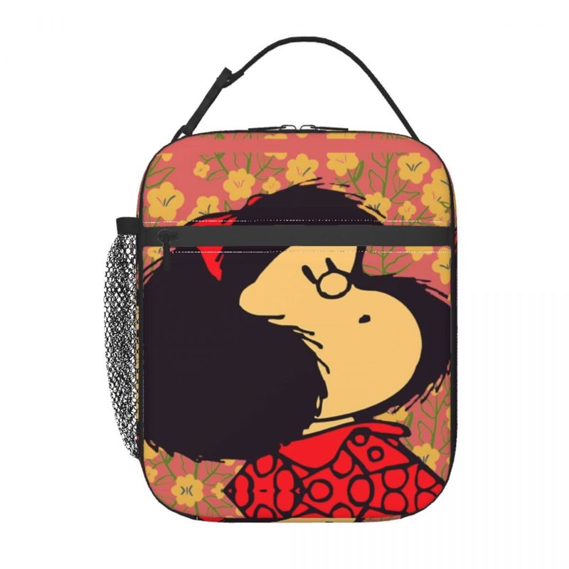Custom Mafalda And Flowers Bag Men Women Thermal Cooler Insulated Lunch Box for Kids School Children 220711