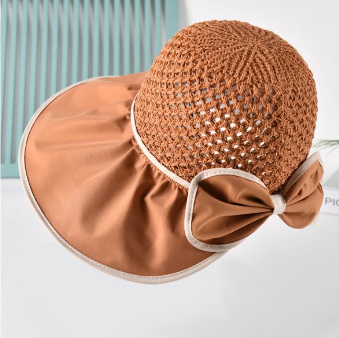 New sun hat Korean women's summer tide shading and screen anti ultraviolet net red straw spring