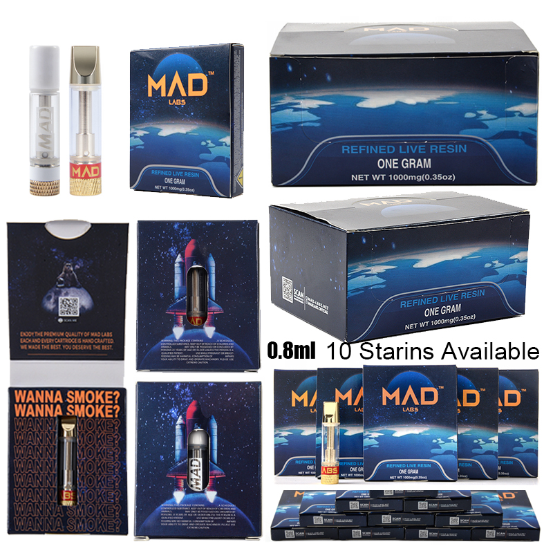 Mad Labs Atomizers Vape Cartridges Packaging 0.8ml Empty White Gold Ceramic Cartridge Carts Thick Oil Dab Pen Wax Vaporizer 510 Thread E Cigarettes
Mad Labs Atomizers Vape Cartridges Packaging 0.8ml Empty White Gold Ceramic Cartridge Carts Thick Oil Dab Pen Wax Vaporizer 510 Thread E Cigarettes