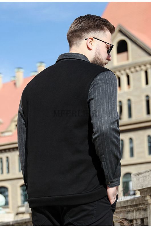 autumn spring men polo shirts striped long sleeve large size 8XL 9XL 10XL patchwork turn down collar tees loose casual tops 54 220408