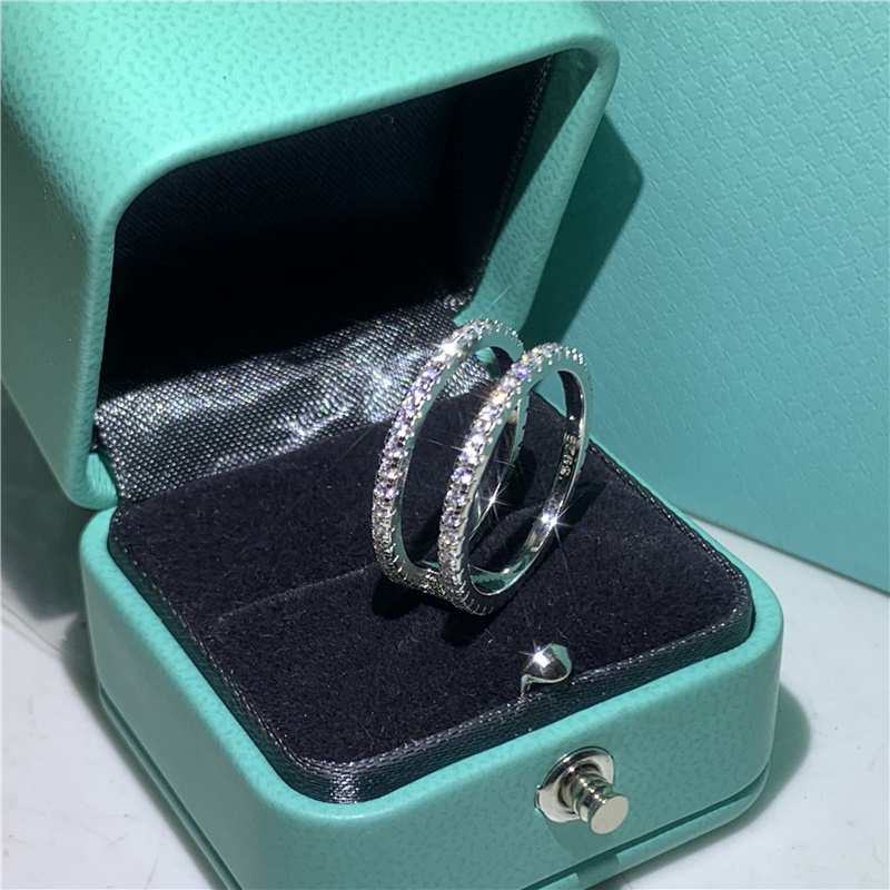 Double Band Promise ring Real 925 Sterling silver AAAAA cz Engagement Wedding Rings for women Bridal Statement Party Jewelry 220803
Double Band Promise ring Real 925 Sterling silver AAAAA cz Engagement Wedding Rings for women Bridal Statement Party Jewelry 220803