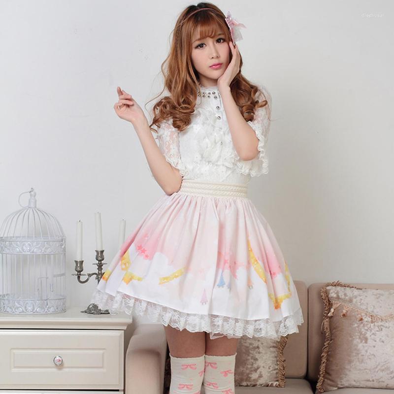 Skirts Princess Sweet Lolita Moonlight Fairy Tale Lori Pleated Half-length Skirt And Short GZWY139, Pink 
Skirts Princess Sweet Lolita Moonlight Fairy Tale Lori Pleated Half-length Skirt And Short GZWY139, Pink