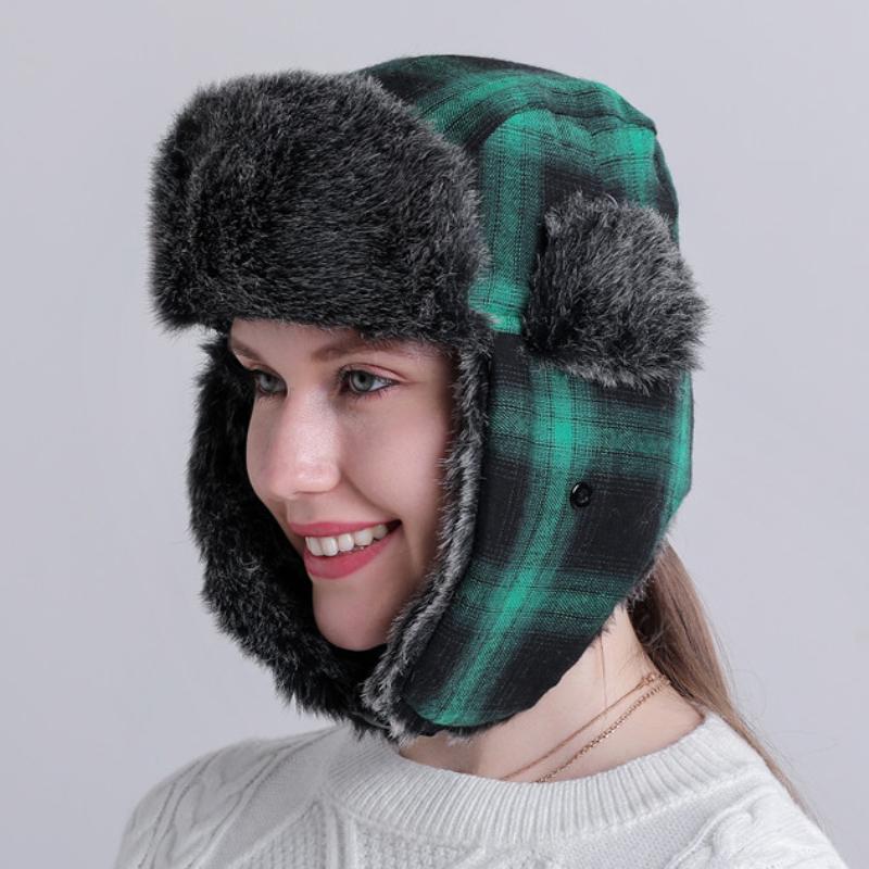 Berets HT3941 Men Women Winter Hat Plaid Thick Warm Russian Male Female Ski Trapper Earflap Cap Windproof Bomber, Green
Berets HT3941 Men Women Winter Hat Plaid Thick Warm Russian Male Female Ski Trapper Earflap Cap Windproof Bomber, Green