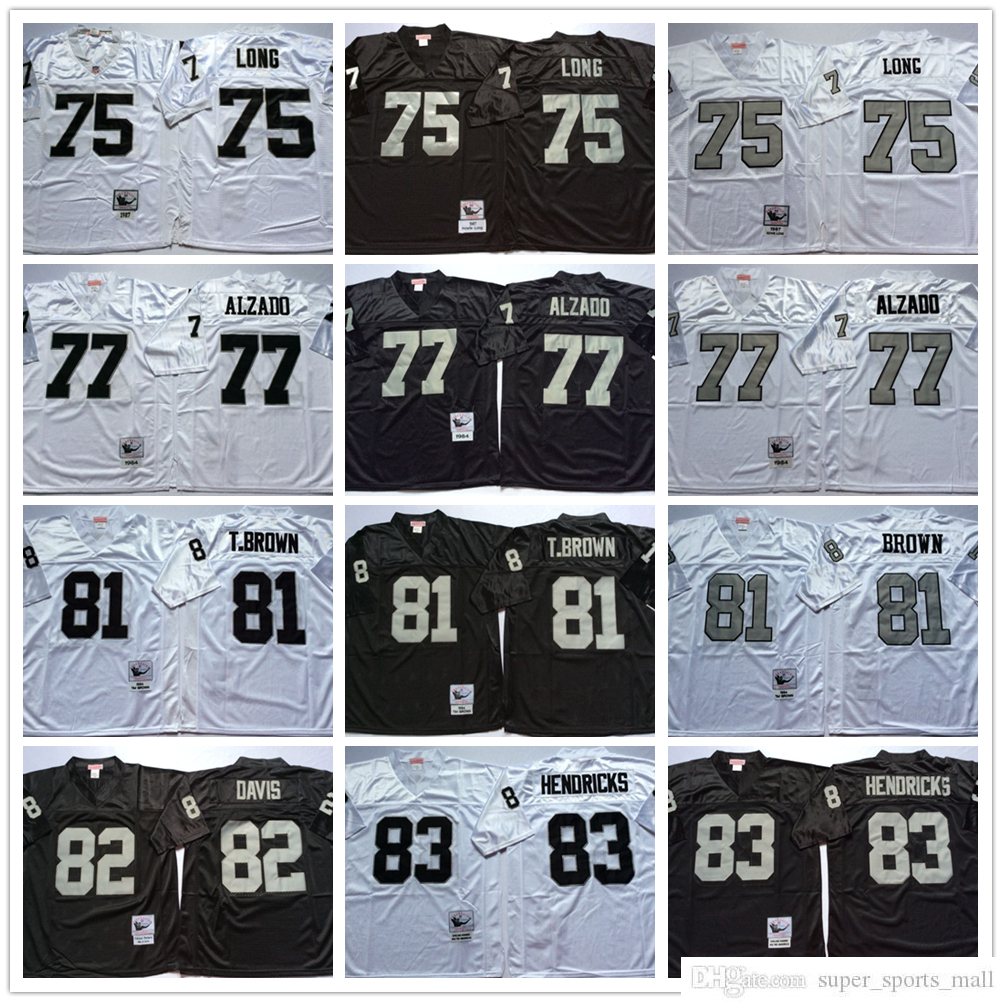 NCAA 75th Vintage Football 81 Tim Brown Jerseys Mitchell and Ness 77 Lyle Alzado 75 Howie Long 83 Ted Hendricks 82 Al Davis Jersey College Black Silver White, Same as picture
NCAA 75th Vintage Football 81 Tim Brown Jerseys Mitchell and Ness 77 Lyle Alzado 75 Howie Long 83 Ted Hendricks 82 Al Davis Jersey College Black Silver White, Same as picture