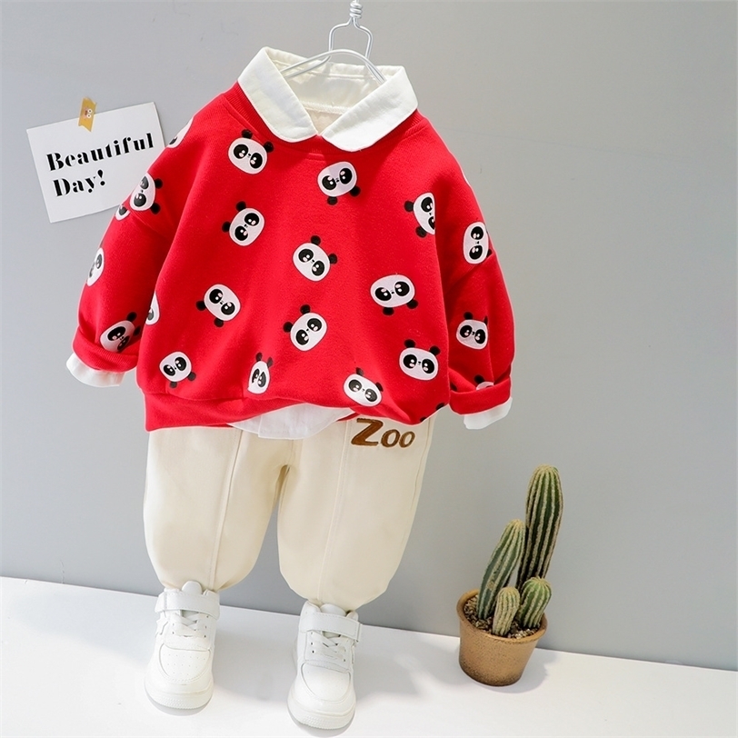 LZH Spring Baby Girl Boys Clothes For born Long Sleeve Top+Trousers 2pcs Outfit Kids Tracksuit Suit Infant Clothing Sets 220326