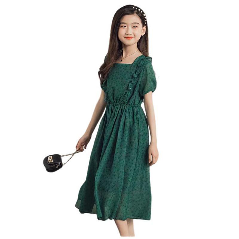Girl's Dresses Summer Girl Dress Elegant Dark Green Floral 2022 Chiffon Children Clothing Cute Mid Long Ruched Kids 4-14 YearGirl's
Girl's Dresses Summer Girl Dress Elegant Dark Green Floral 2022 Chiffon Children Clothing Cute Mid Long Ruched Kids 4-14 YearGirl's