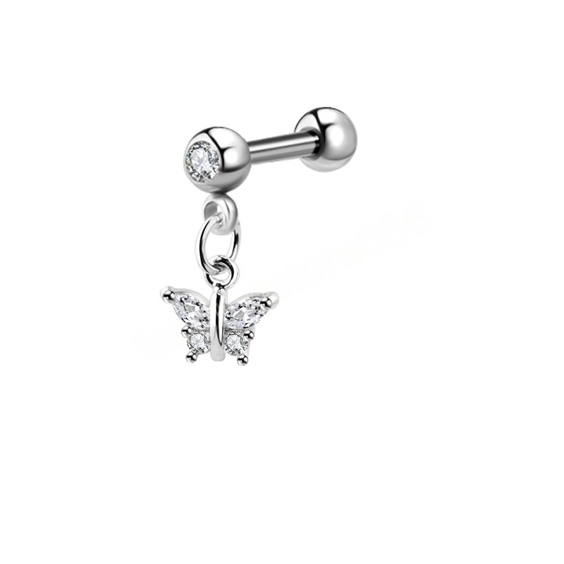 Cross Ear Tragus Piercing Earring Stud Barbell Crystal Cartilage Stud Earring Helix Piercing Daith Jewelry Rook Conch Stud