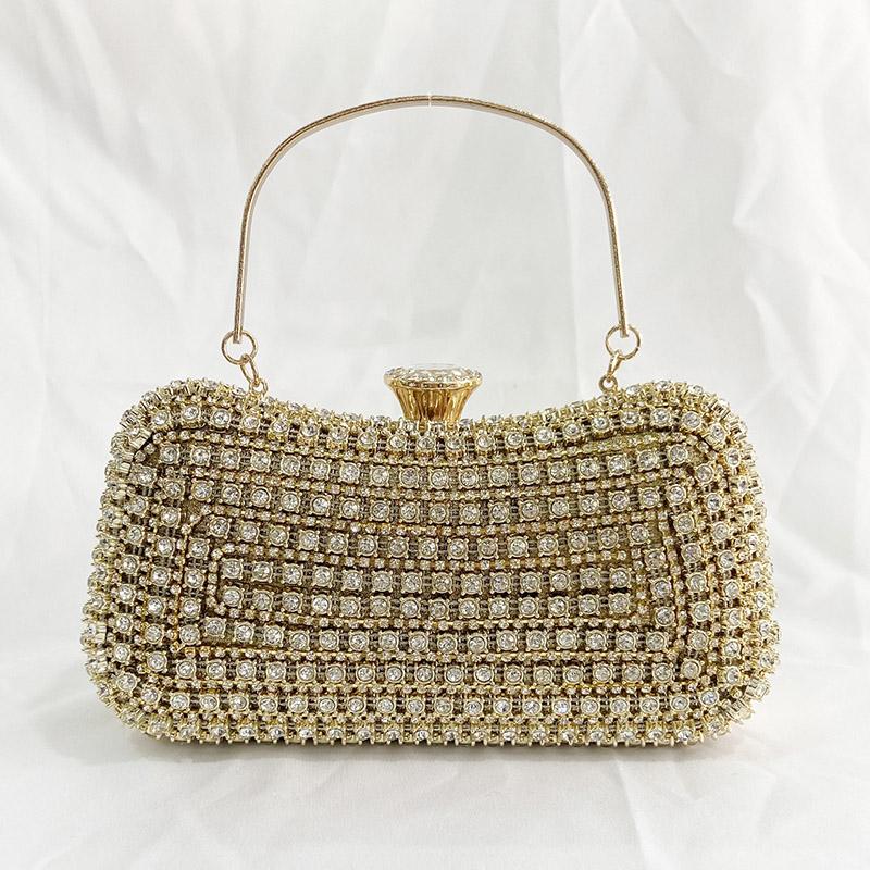 Evening Bags Gold Rhinestones Diamonds Beaded Metal Women Luxury Chain Shoulder Bag Bling Bridal Party Wedding Small Purse B408, Black
Evening Bags Gold Rhinestones Diamonds Beaded Metal Women Luxury Chain Shoulder Bag Bling Bridal Party Wedding Small Purse B408, Black