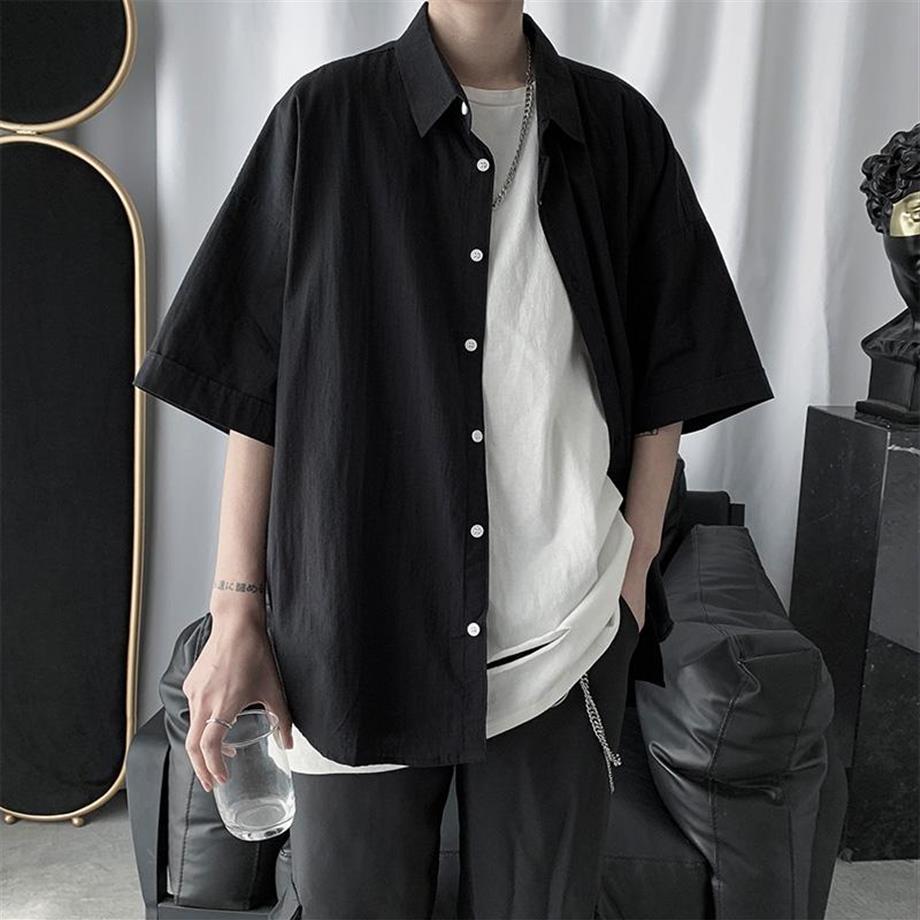 Men Button Up T Shirt Summer Cargo Work Tshirt Short Sleeve Korean Style Harajuku Clothes Male Black White Loose Casual Top233C
Men Button Up T Shirt Summer Cargo Work Tshirt Short Sleeve Korean Style Harajuku Clothes Male Black White Loose Casual Top233C