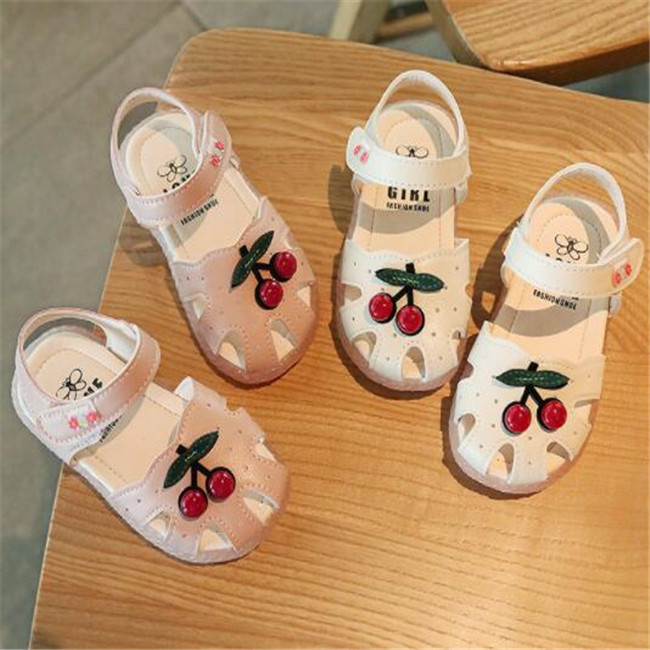 New Summer Kids girls Sandals Cute Little Cherry Infant Toddler Soft Sole Footwear Non-slip Wear-Resistant Children's Shoes