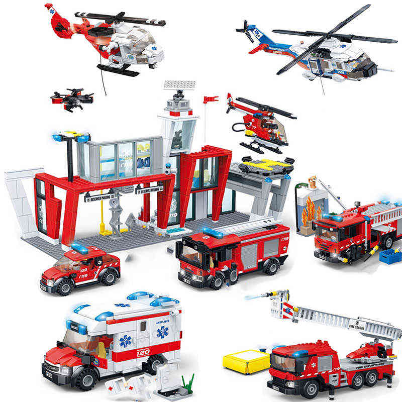 Gudi City Fire Sets Station Series Ladder Truck Building Blocks Classic Bricks Model Kids Toys For Children Compatible Boy Gifts Y220510
Gudi City Fire Sets Station Series Ladder Truck Building Blocks Classic Bricks Model Kids Toys For Children Compatible Boy Gifts Y220510