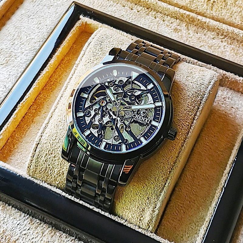 Watch Boxes & Cases Skeleton Men's Mechanical Automatic Luminous Atmospheric Waterproof Steel Belt TideWatch
Watch Boxes & Cases Skeleton Men's Mechanical Automatic Luminous Atmospheric Waterproof Steel Belt TideWatch