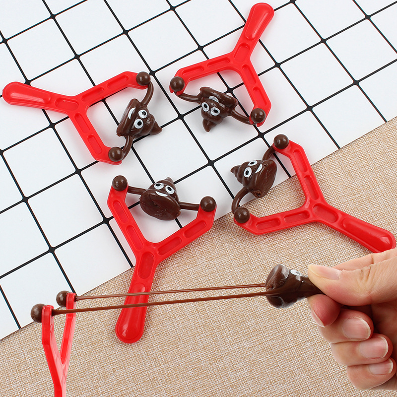 Excrement Launcher Fidget Toys TPR Ejection Decompression Toy Catapult Vent Elastic Finger Dart Gifts For Kids