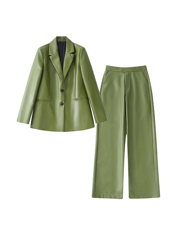Women's Two Piece Pants Elegant Office Work Faux Leather Suits For Women Single Breasted Blazer And Straight Leg Sets Womens OutfitsWomen's
Women's Two Piece Pants Elegant Office Work Faux Leather Suits For Women Single Breasted Blazer And Straight Leg Sets Womens OutfitsWomen's