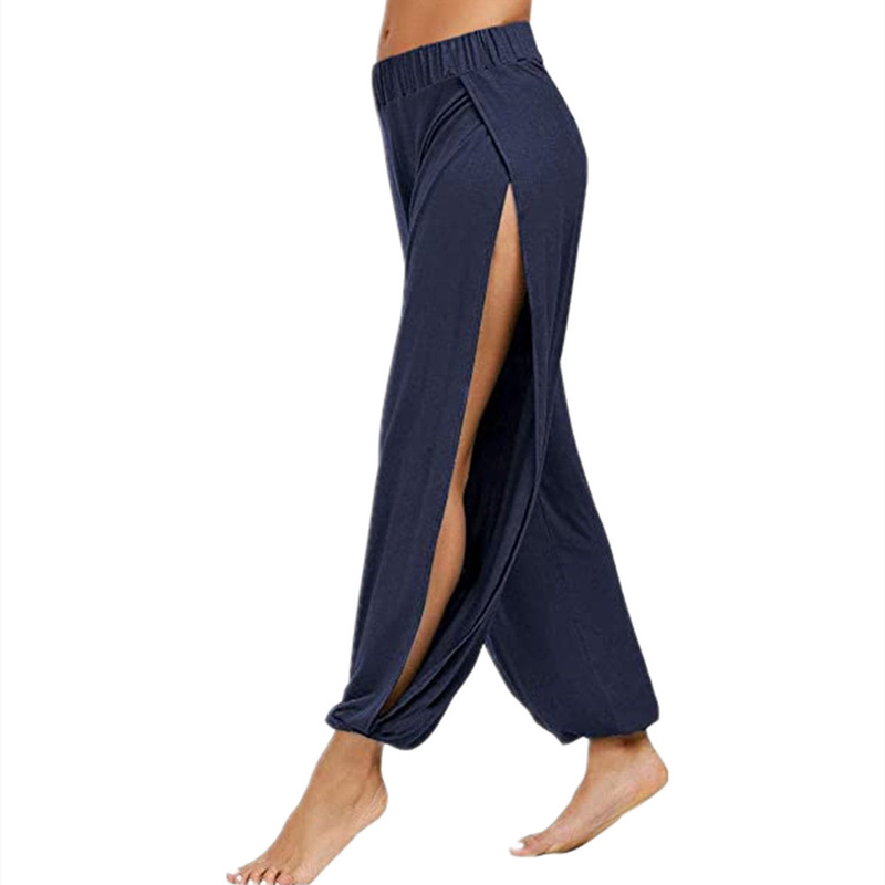 Merry Pretty Summer High Slit Haren Pant Solid Hippie Harem Wide Leg Trousers S-3XL 220325