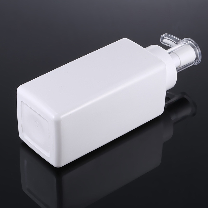 White PET Square Lotion Pump Bottles Alcohol Gel Disinfectant Shampoo Hand Sanitizer Bottle 100ml 200ml 300ml 500ml Cosmetic Sub-Packing Plastic Bottl