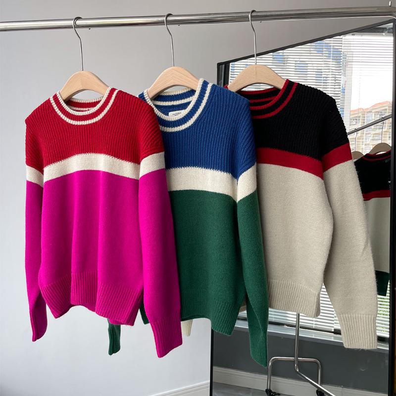 Women's Sweaters Color Stitching Stripes Women Knit Sweater 2022 Winter Female Long Sleeve Fashion Knitwear Jumper Loose Pull TopsWomen's, Green
Women's Sweaters Color Stitching Stripes Women Knit Sweater 2022 Winter Female Long Sleeve Fashion Knitwear Jumper Loose Pull TopsWomen's, Green