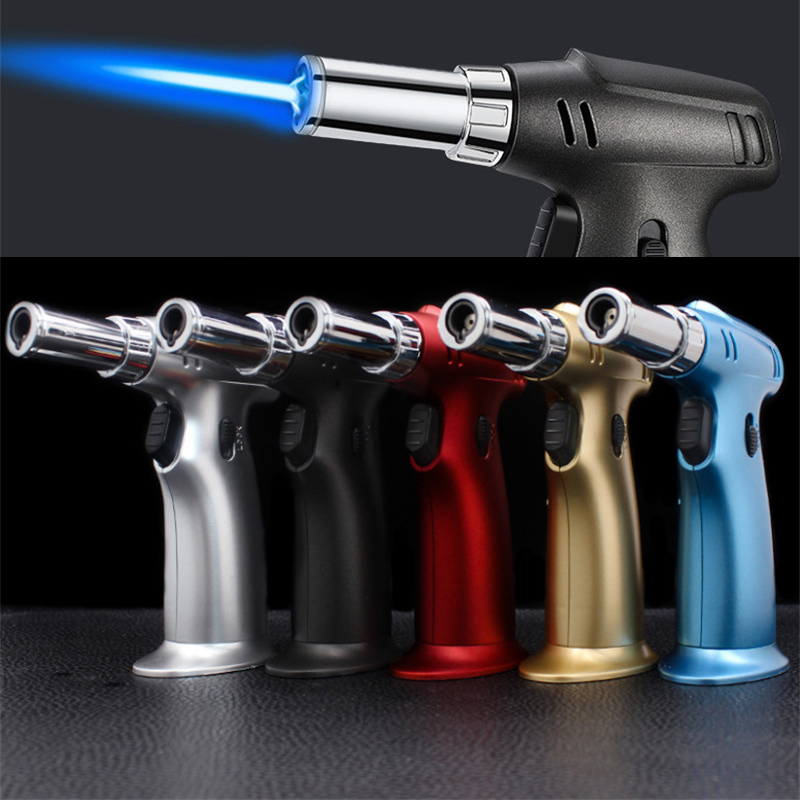 Wholesale Chef Blowtorch Scorch Lighter Refillable Kitchen Torch Jet Flame Iron Welding Gift Butane Gas Torches W260202