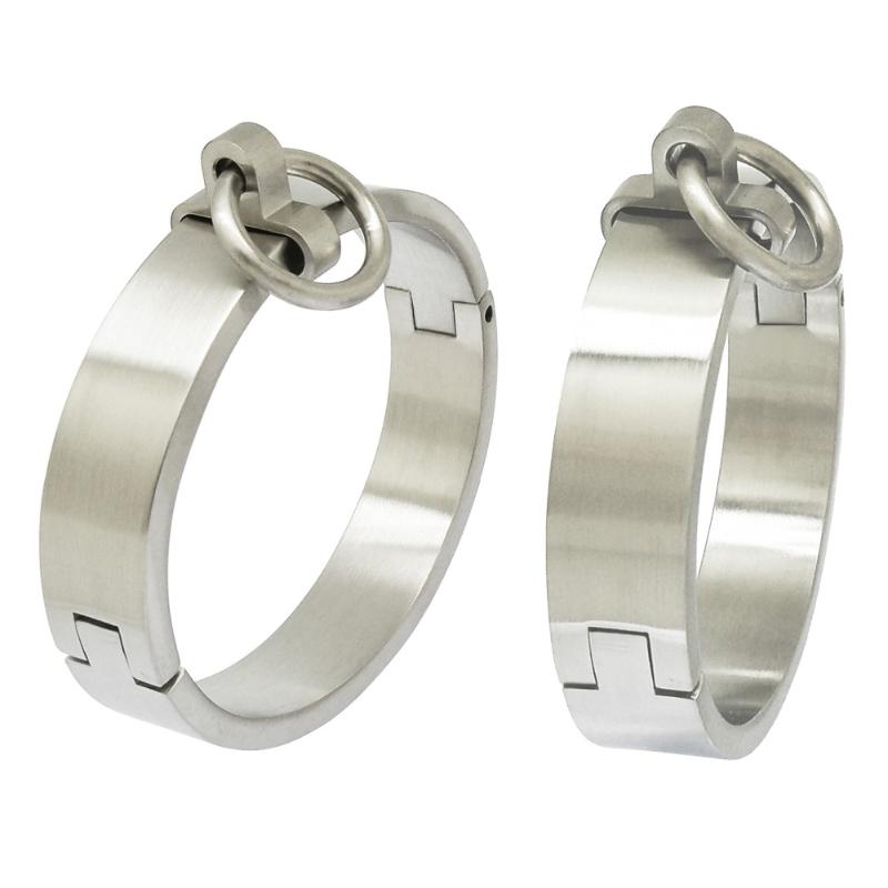 Bangle Brushed Stainless Steel Lockable Slave Wrist And Ankle Cuffs Bracelet With Removable O Ring
Bangle Brushed Stainless Steel Lockable Slave Wrist And Ankle Cuffs Bracelet With Removable O Ring