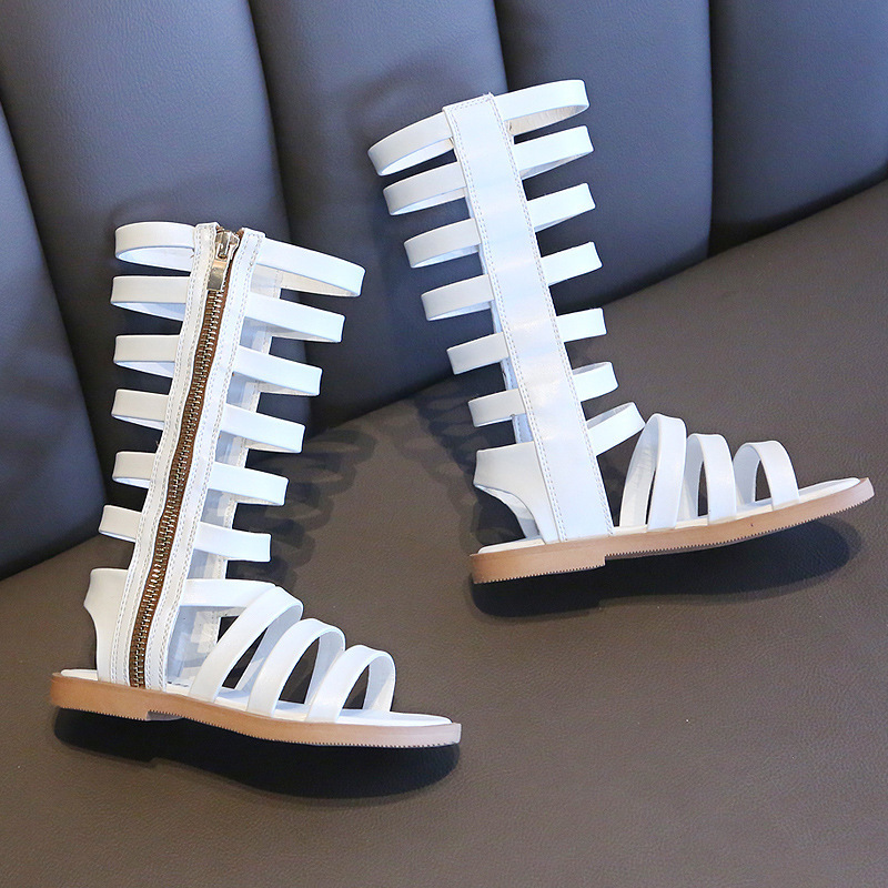 Summer Girls Shoes Leather Fashion Toddler Gladiator Sandals Baby Girls Sandals High Top Roman Sandles For Girls B969 220527