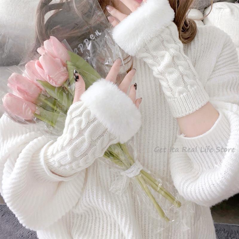 Five Fingers Gloves Fur Fingerless Knitted Ankle Wrist Sleeves Arm Warmer Winter Thick Black White Women T428Five
Five Fingers Gloves Fur Fingerless Knitted Ankle Wrist Sleeves Arm Warmer Winter Thick Black White Women T428Five
