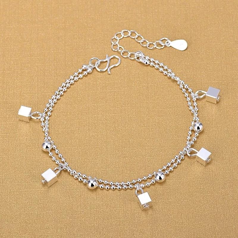 Charm Bracelets Silver Color Double Layer Tassel Bead Bracelet &Bangle Anklets For Women Girls Party Jewelry A175Charm
Charm Bracelets Silver Color Double Layer Tassel Bead Bracelet &Bangle Anklets For Women Girls Party Jewelry A175Charm