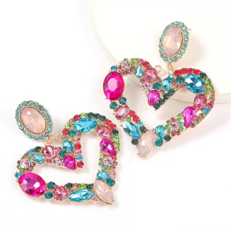 Fashion Jewelry Exaggerated Peach Heart Diamond Dangle Earrings Colorful Rhinestone Stud Earrings
Fashion Jewelry Exaggerated Peach Heart Diamond Dangle Earrings Colorful Rhinestone Stud Earrings