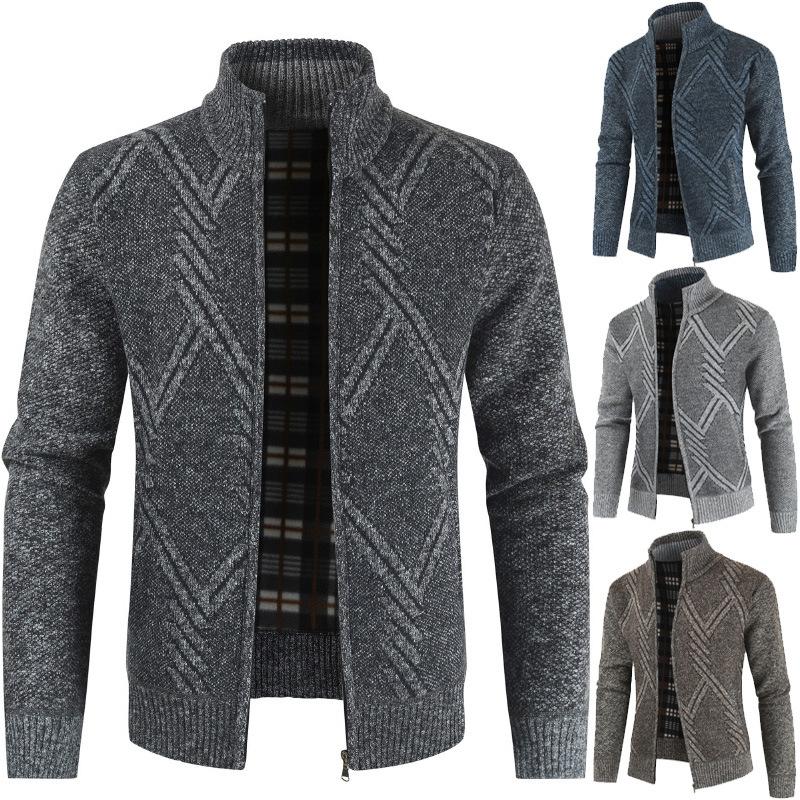 Men's Sweaters Hooded Cardigan Sweater Winter Fleece Zipper Stand-up Collar Solid Color Casual Knitted Jacket Male Clothing, Brown
Men's Sweaters Hooded Cardigan Sweater Winter Fleece Zipper Stand-up Collar Solid Color Casual Knitted Jacket Male Clothing, Brown