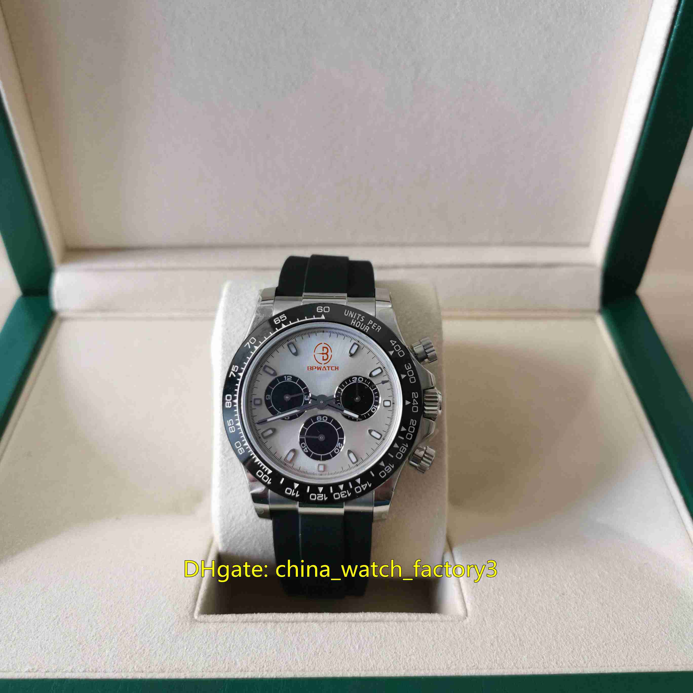 With Box Papers Mens Watch CAL.4130 7750 Movement 40mm Cosmograph 116519 116519LN Rubber Bands Watches Chronograph Workin Mechanical Automatic Men's Wristwatches, Plastic box
With Box Papers Mens Watch CAL.4130 7750 Movement 40mm Cosmograph 116519 116519LN Rubber Bands Watches Chronograph Workin Mechanical Automatic Men's Wristwatches, Plastic box