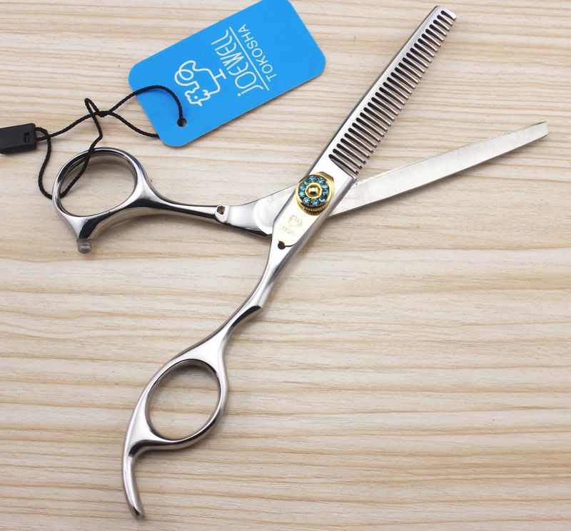 handle cutting/ thinning hair scissors with gemstone 6CR professional barber tool free shipping
