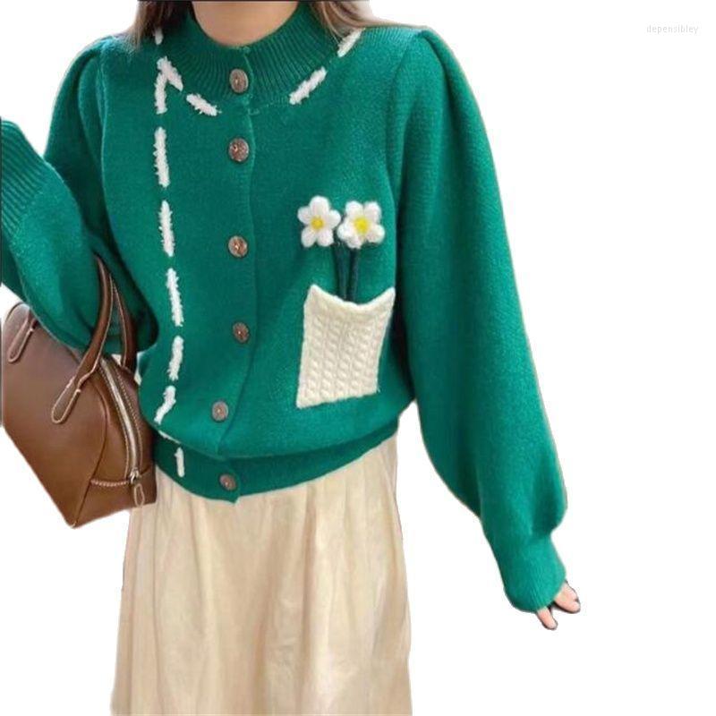 Women's Knits & Tees 2022 Spring And Autumn Sweet Girl Loose Bubble Sleeve Three-Dimensional Floret Wearing Long Cardigan Women Depe22, Green
Women's Knits & Tees 2022 Spring And Autumn Sweet Girl Loose Bubble Sleeve Three-Dimensional Floret Wearing Long Cardigan Women Depe22, Green