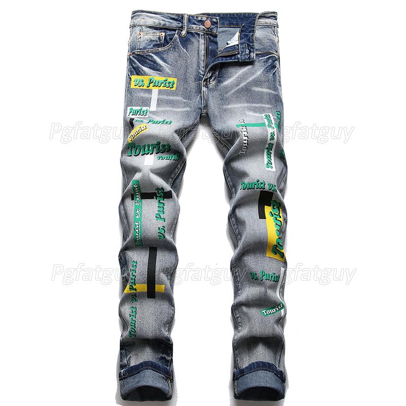 Men's Jeans Retro Blue Ripped Punk Style Men's Stretch Slim-fit Letter Print Denim Pants Fashion Casual Trousers Vaqueros De HombreMen's, 3293
Men's Jeans Retro Blue Ripped Punk Style Men's Stretch Slim-fit Letter Print Denim Pants Fashion Casual Trousers Vaqueros De HombreMen's, 3293
