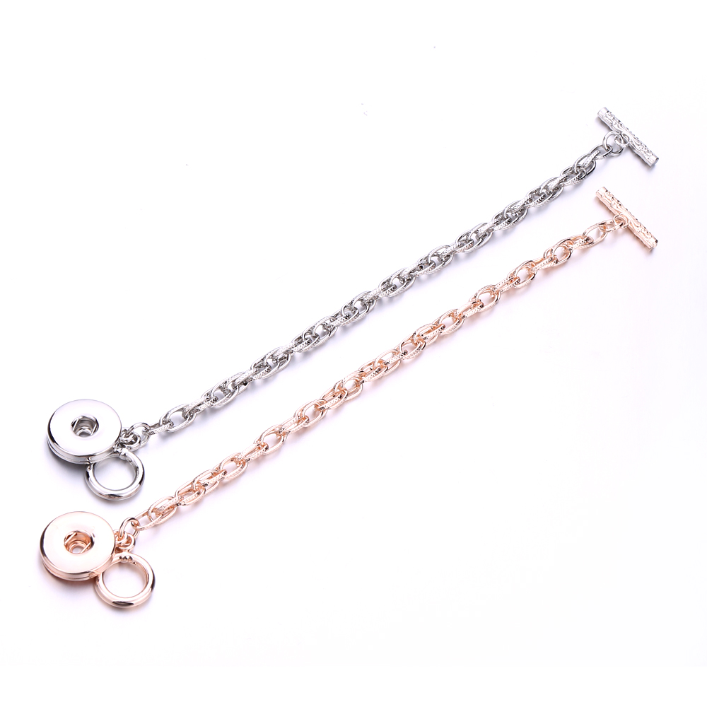 18mm snap button Charm Bracelet Silver Gold chian snaps buttons diy Bracelets Jewelry for women men