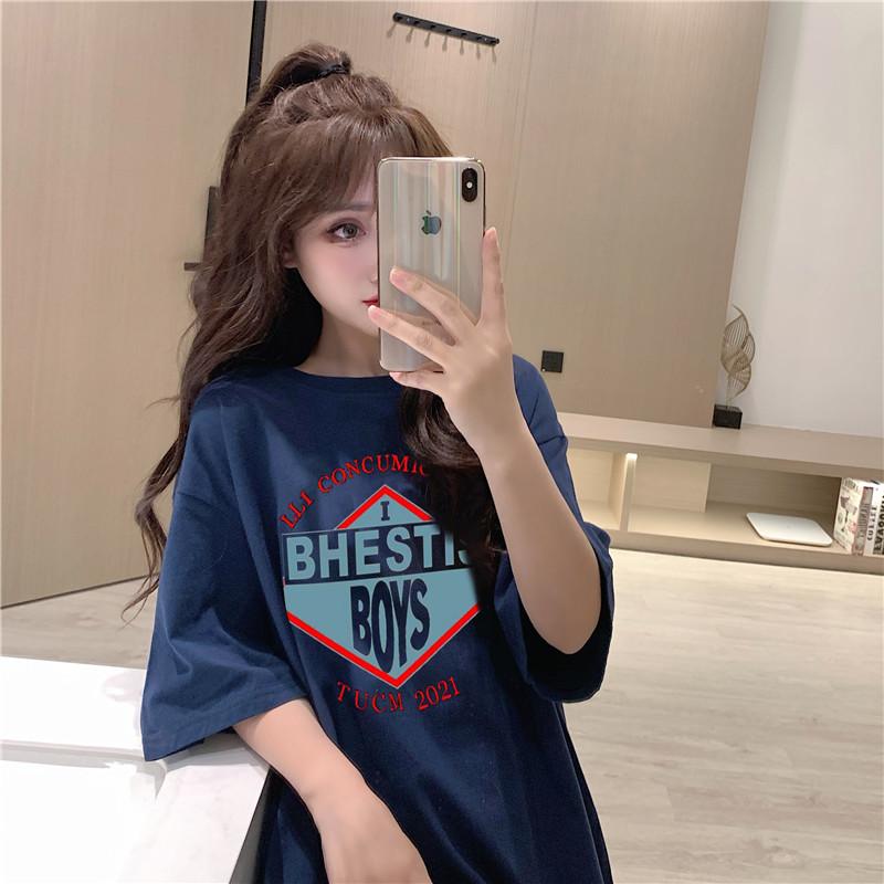 Women's T-Shirt Summer Retro Letter Printing Loose Short-sleeved Women's Bottoming Shirt All-match CasualWomen's, Deep blue
Women's T-Shirt Summer Retro Letter Printing Loose Short-sleeved Women's Bottoming Shirt All-match CasualWomen's, Deep blue