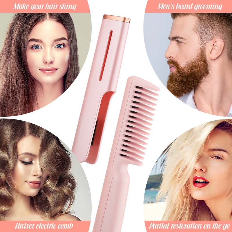 Professional Hair Straightener Tourmaline Ceramic Curler Brush Comb Straighteners Curling Iron Styler Tool 220623