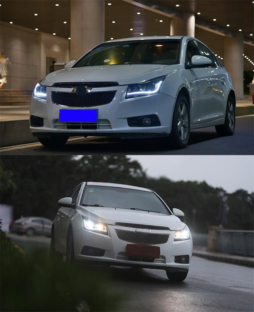 LED Head Light Parts For Cruze 20 08-20 15 Front Headlights Replacement DRL Daytime light Projector Facelift
