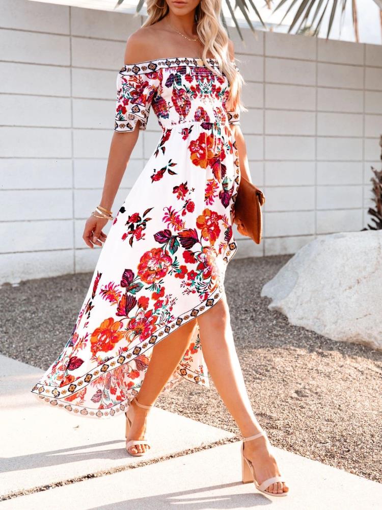 Summer One-shoulder Womens Dress Print Irregular Long Skirt Boho Beach Sun Fashion Temperament Clothing, Black
Summer One-shoulder Womens Dress Print Irregular Long Skirt Boho Beach Sun Fashion Temperament Clothing, Black
