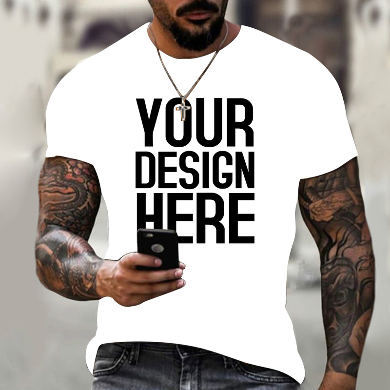 DIY Custom Pattern Fashion Trend Custom Four Seasons Men's Top Short Sleeve T-Shirt 220609